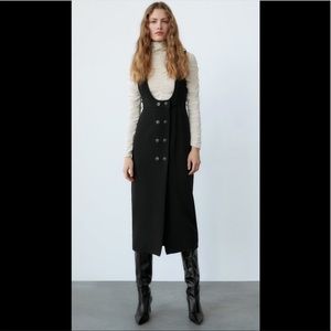 Zara buttoned pinafore dress. New with tags. Size Small.